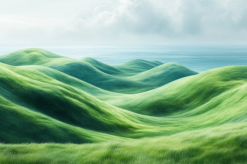 绿色山丘与蓝天