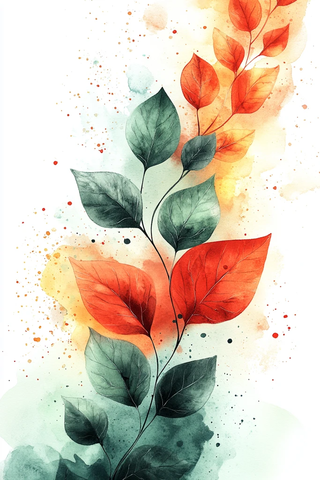 水彩边框白背景