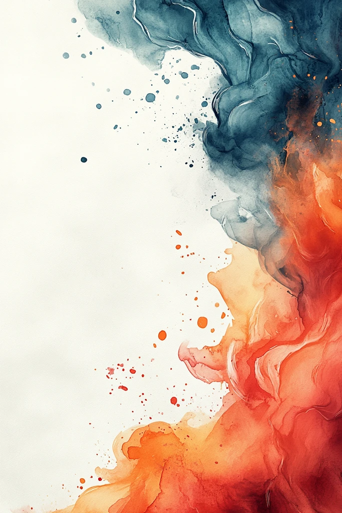 水彩边框白背景