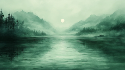 齐白石墨笔山水