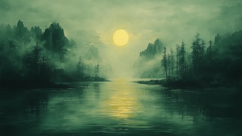 齐白石墨笔山水