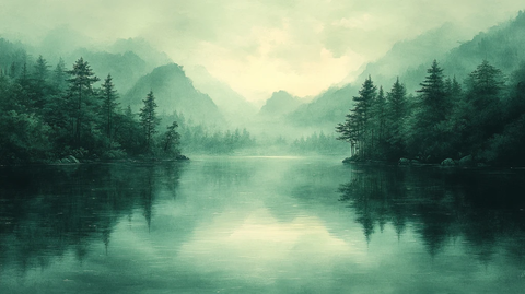 齐白石墨笔山水