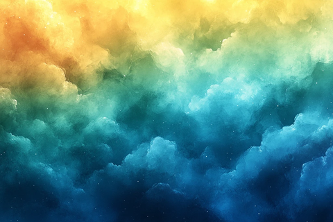 水彩天空绿渐变