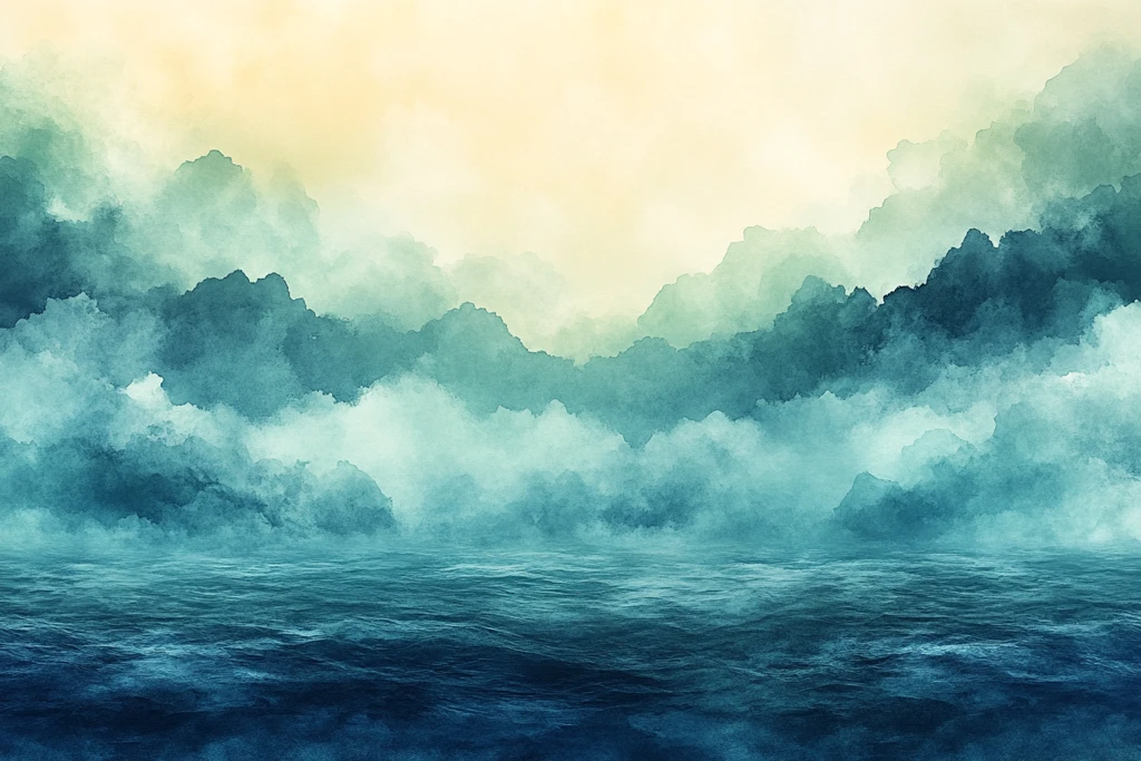 水彩天空绿渐变