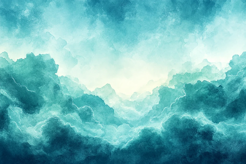 水彩天空绿渐变