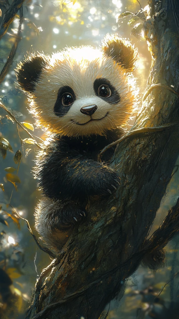 熊猫树上阳光照