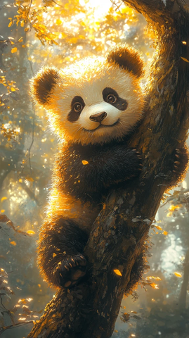 熊猫树上阳光照