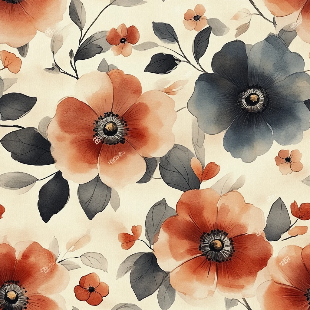 水彩花束背景图