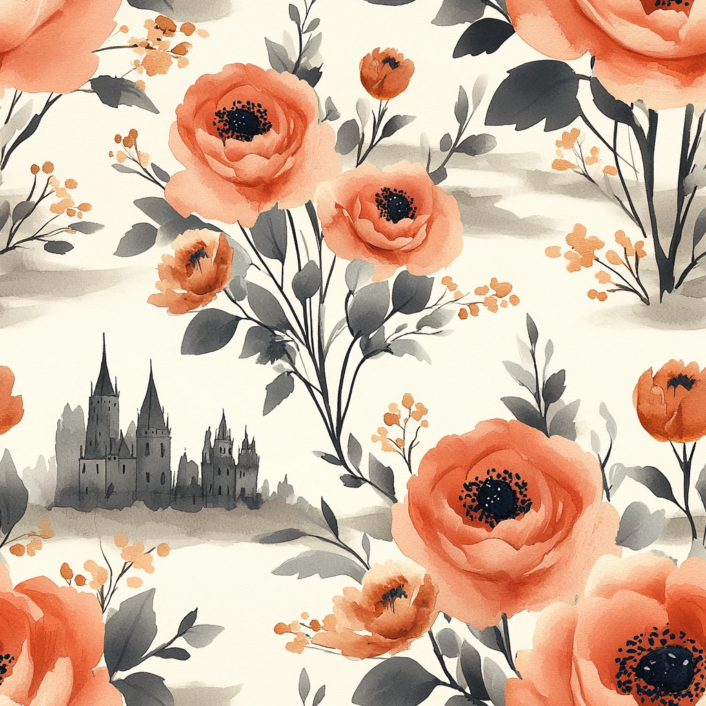 水彩花束背景图