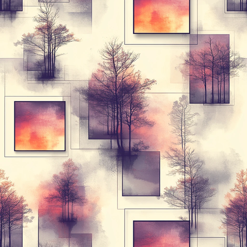 多彩树影框架背景