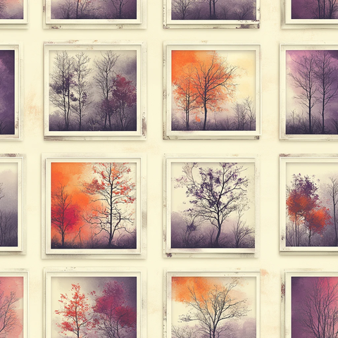 多彩树影框架背景