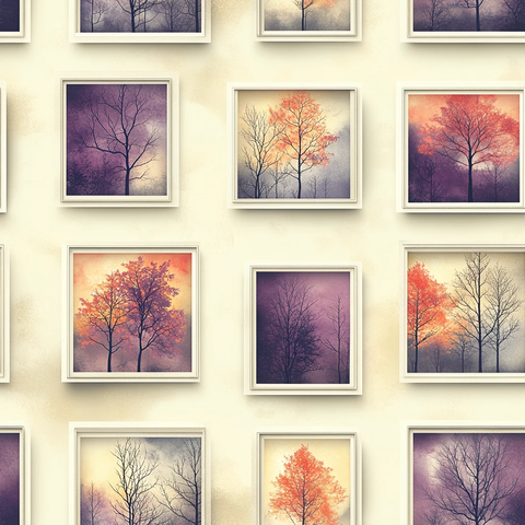 多彩树影框架背景