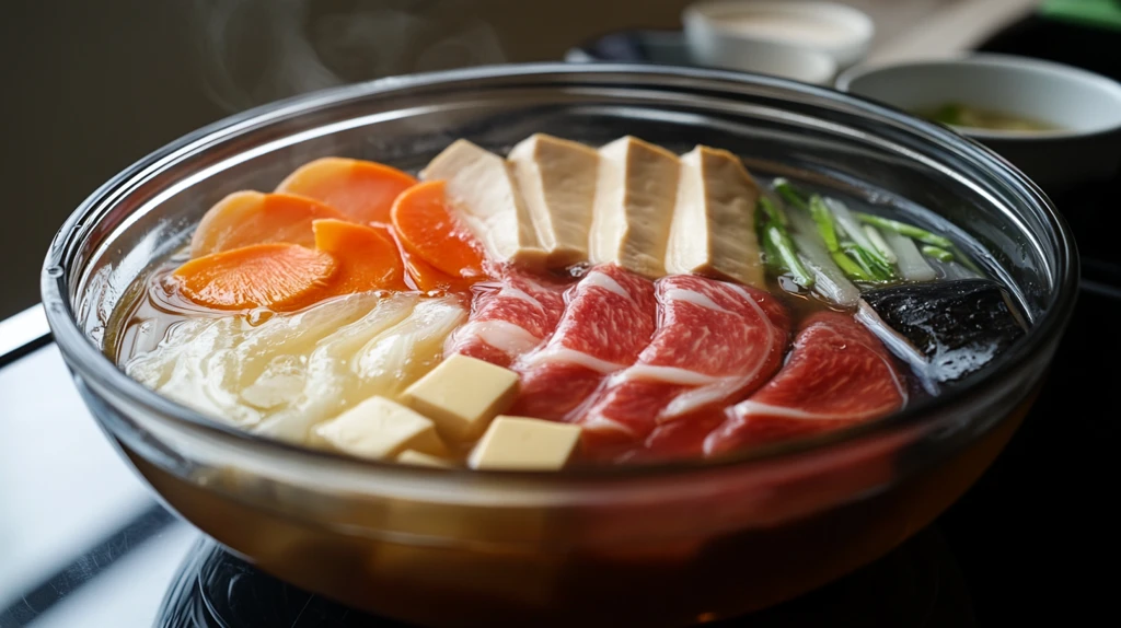 肉片豆腐蔬菜清汤锅