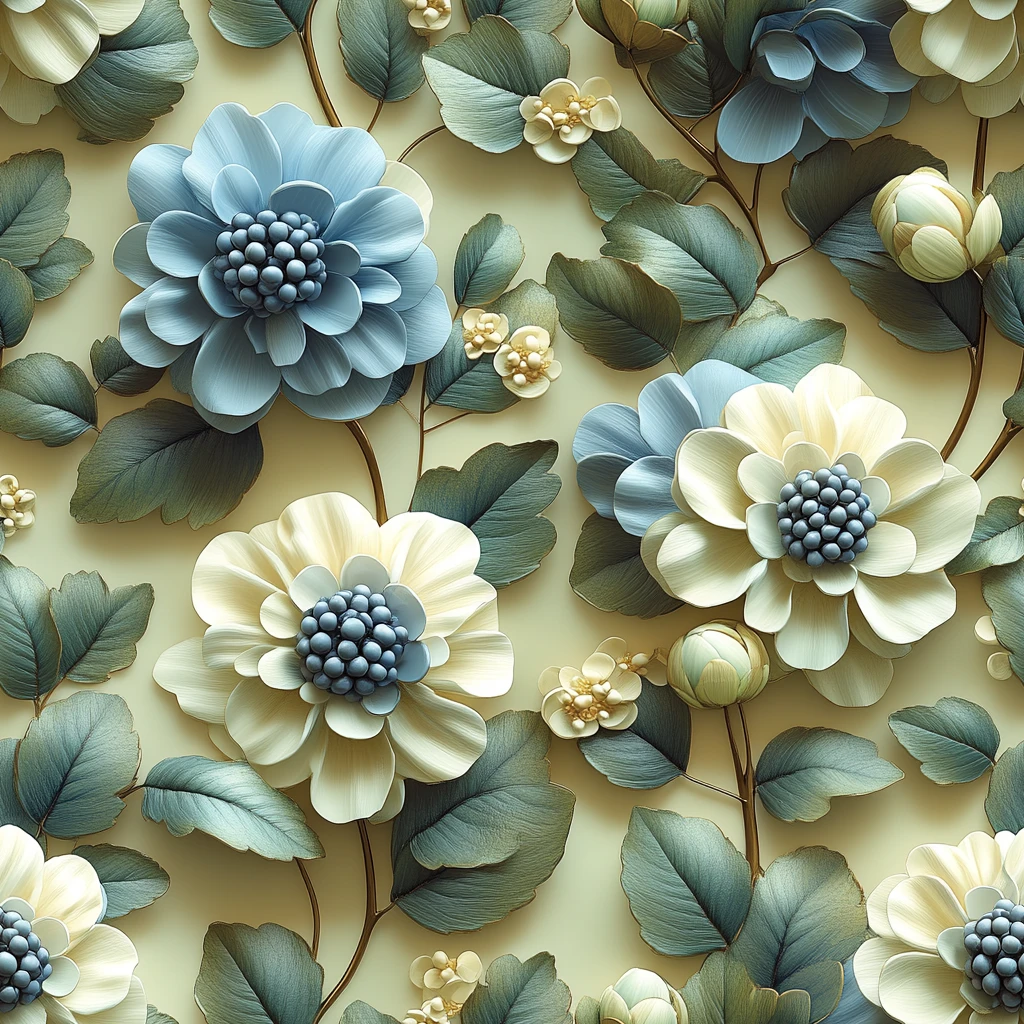 蓝色花朵图案设计