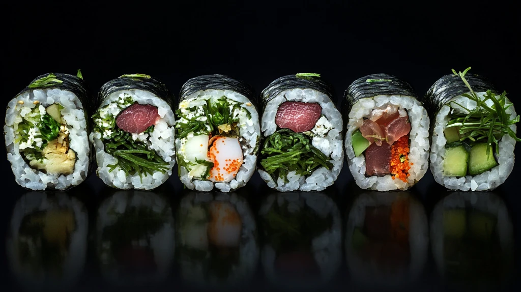 黑色背景寿司
