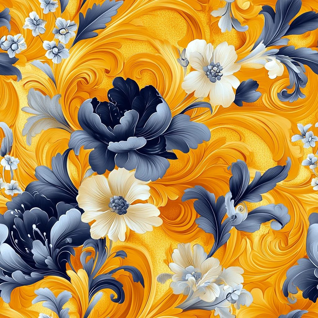 黄金花卉纹样