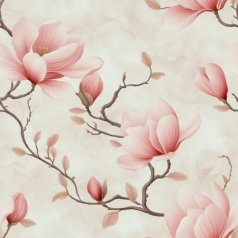 梦幻粉色木兰花园