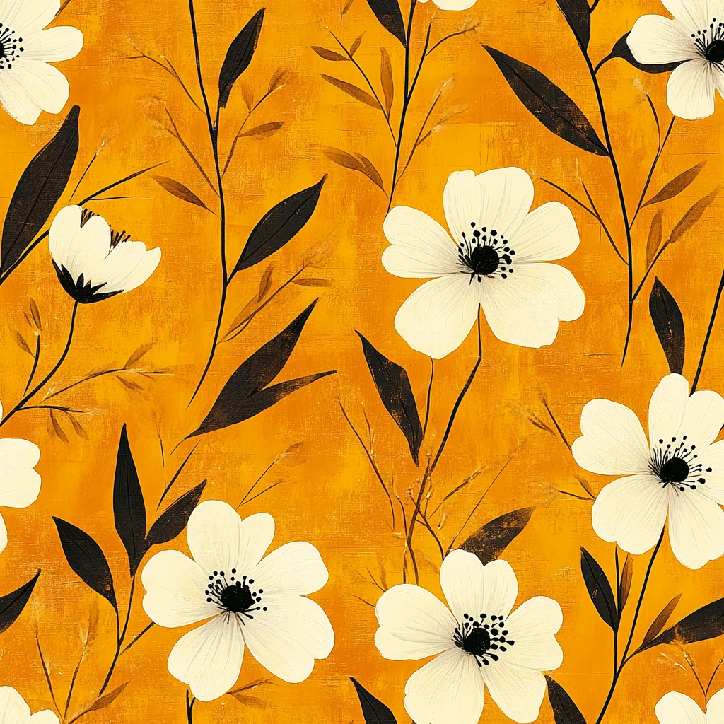 黄金背景花卉纹样