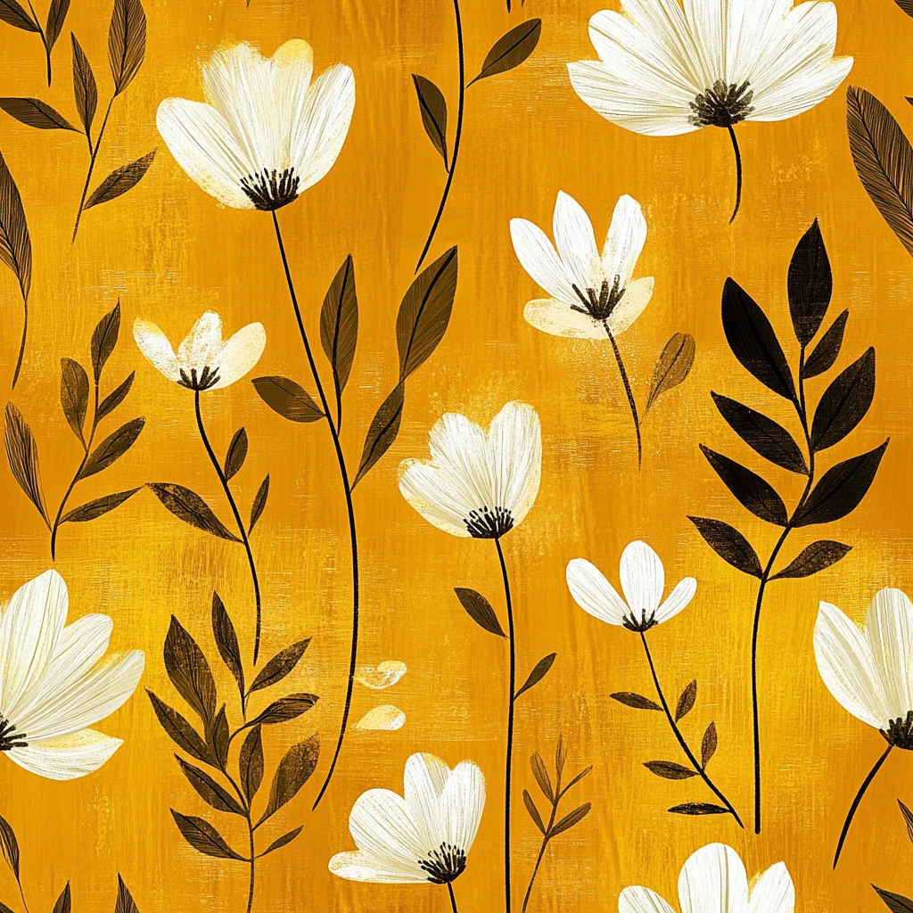 黄金背景花卉纹样