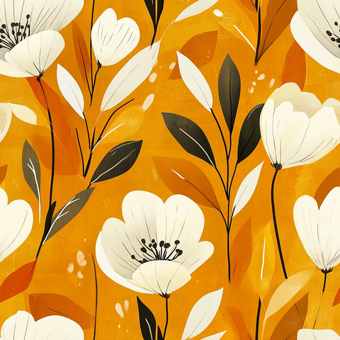 黄金背景花卉纹样