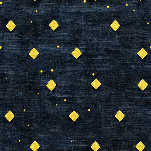 深蓝底黄钻纹布料
