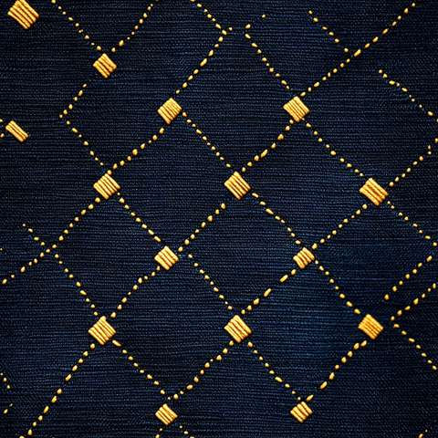深蓝底黄钻纹布料