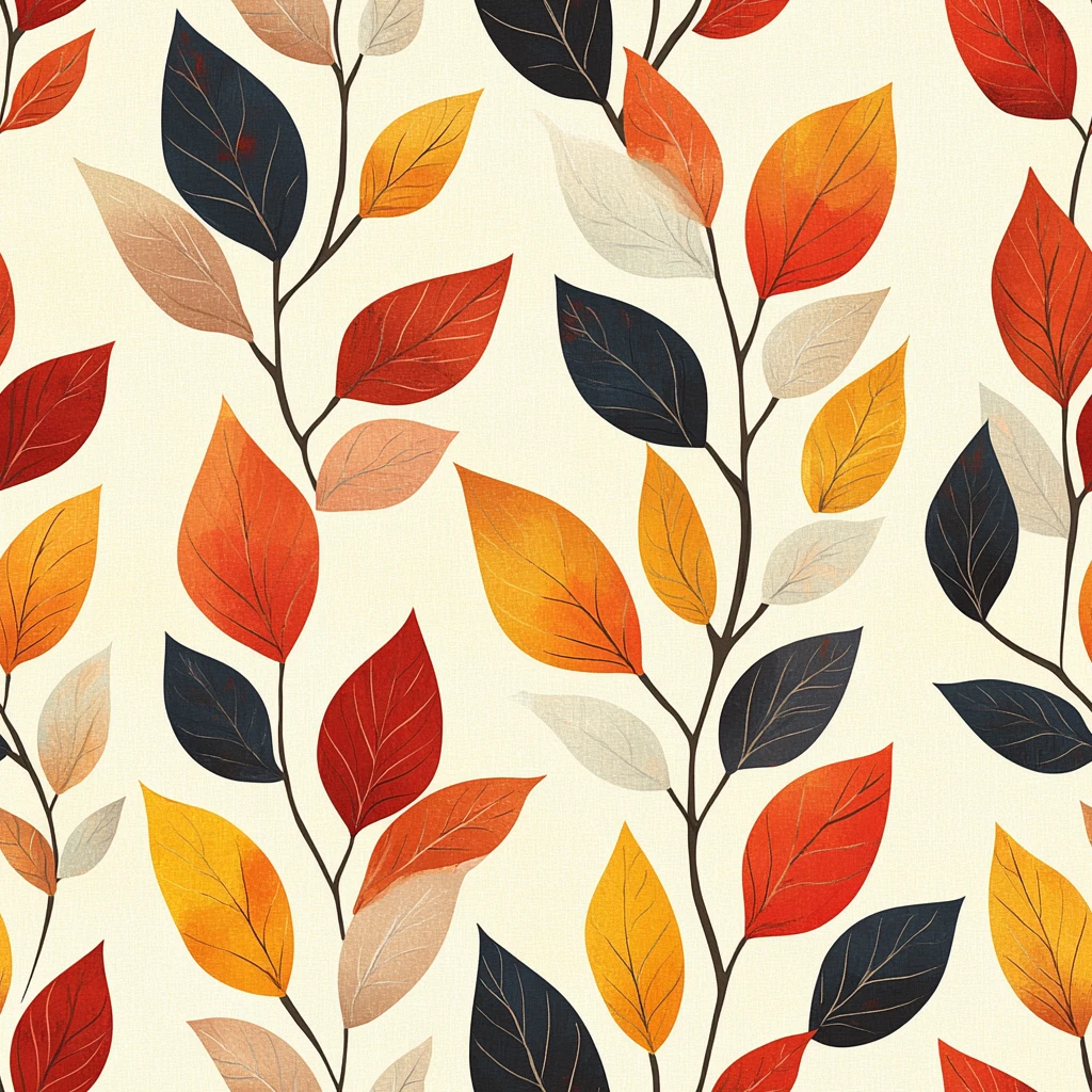 秋叶几何纹样