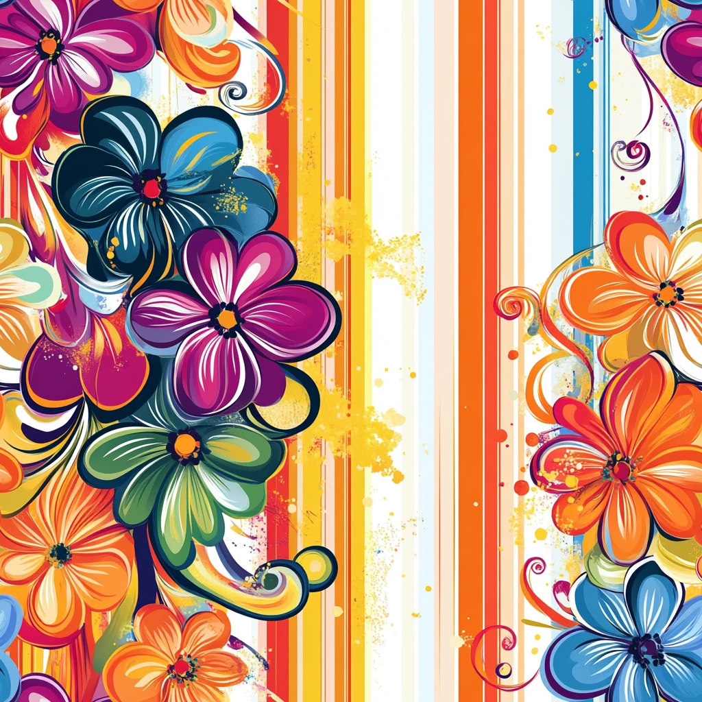 抽象花朵条纹图案
