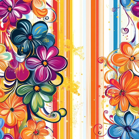 抽象花朵条纹图案