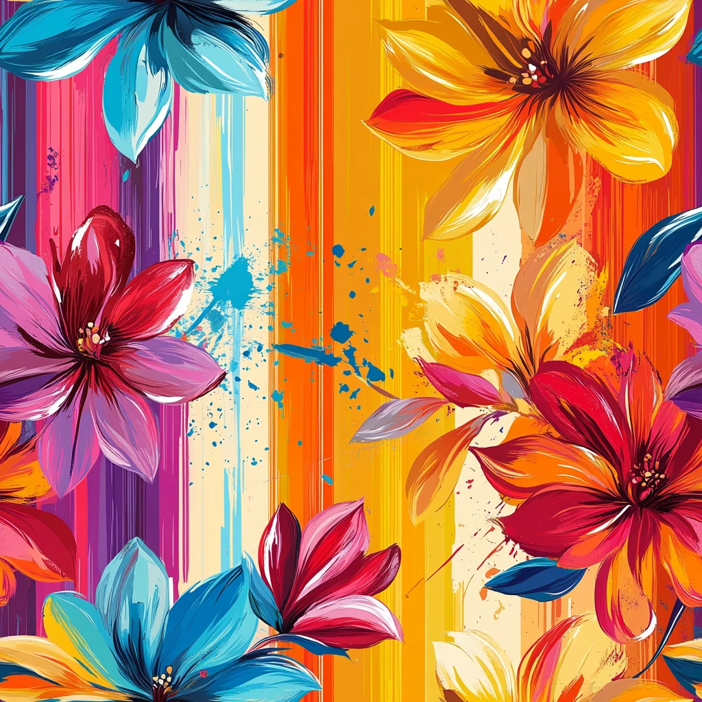 抽象花朵条纹图案