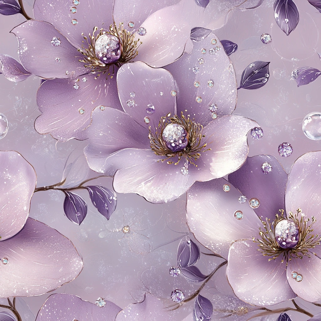 薰衣草晶莹花饰