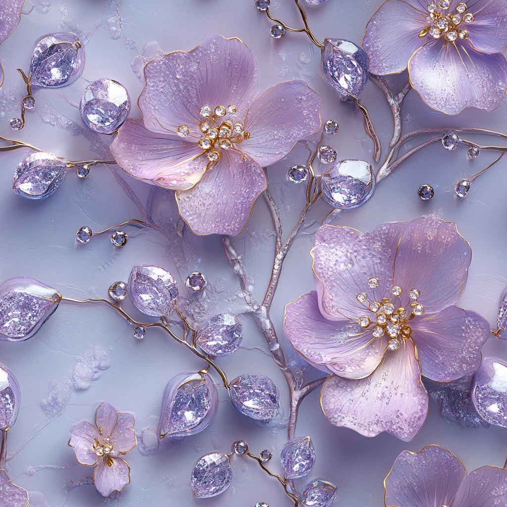 薰衣草晶莹花饰