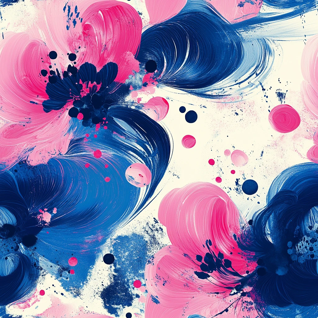 粉色蓝色花纹图案