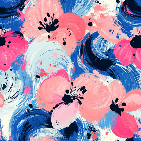 粉色蓝色花纹图案