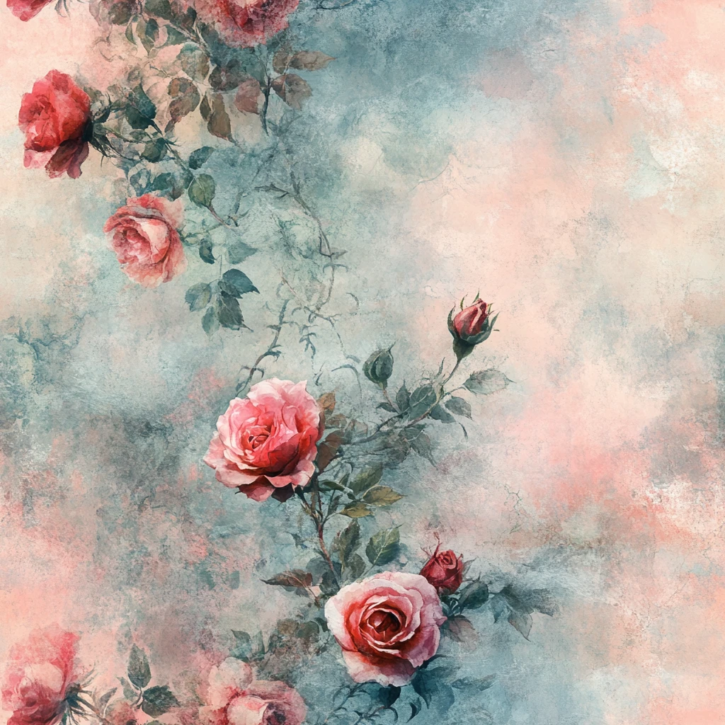 粉色玫瑰水彩画