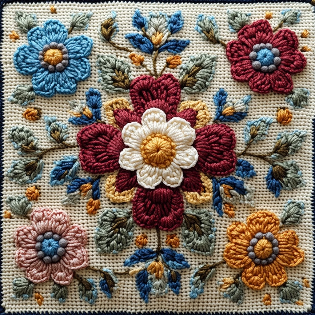 复古花卉编织图案