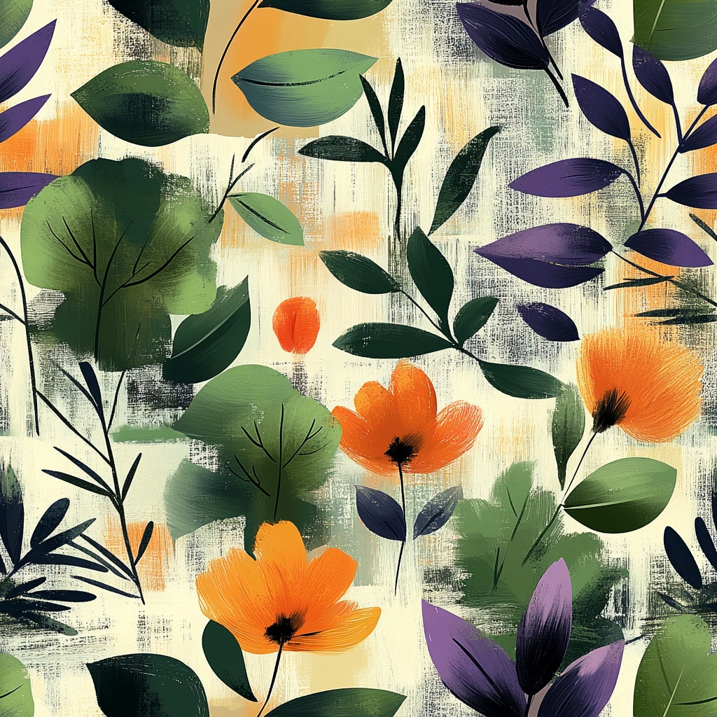 绿叶蕨类抽象图案