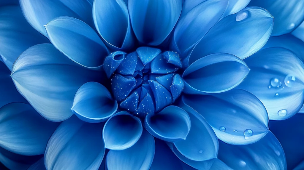 蓝色绚丽花朵