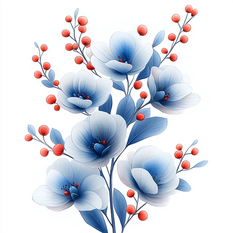 白叶蓝边红果植物