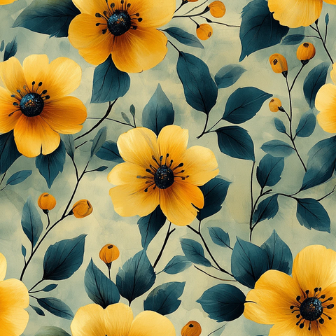 黄色花朵纹样