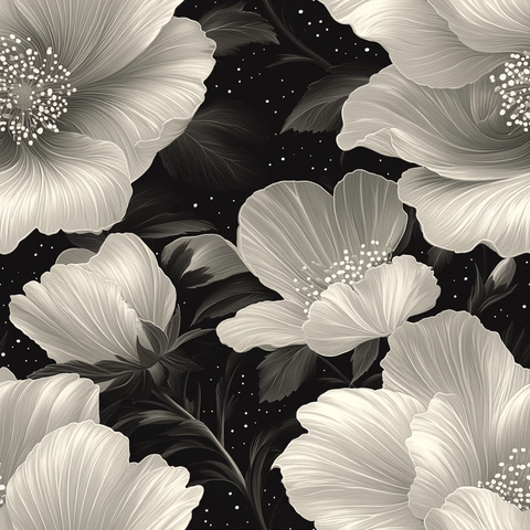 黑白花朵图案