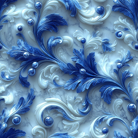 蓝色银纹丝绸布