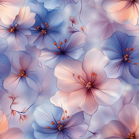 粉色花朵与蝴蝶