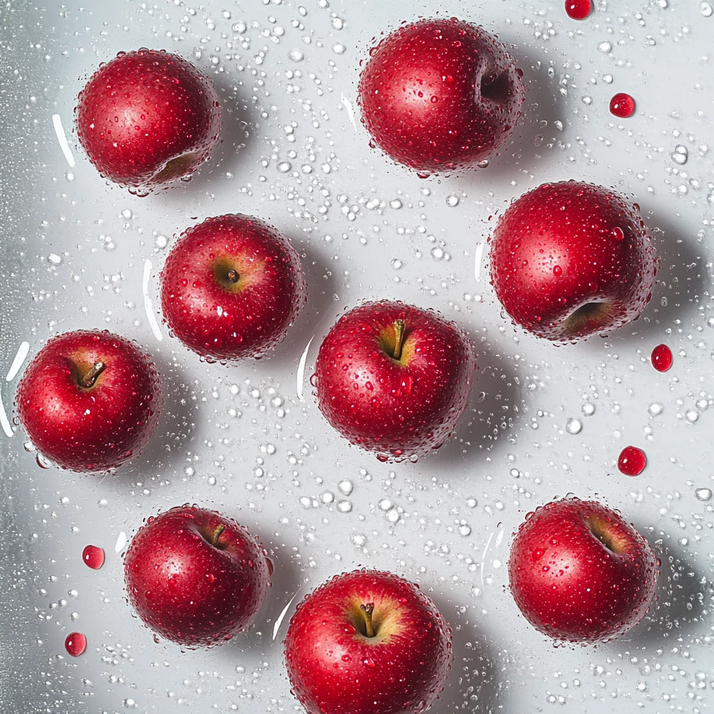 红色带露珠苹果