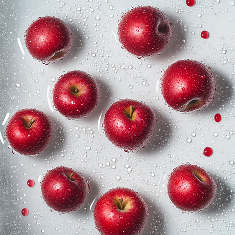 红色带露珠苹果