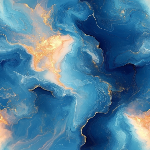 蓝色流体形态画