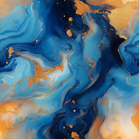 蓝色流体形态画