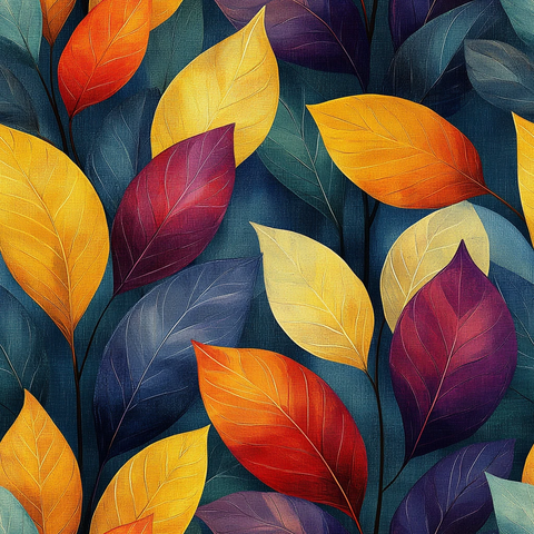 彩色长叶纹样