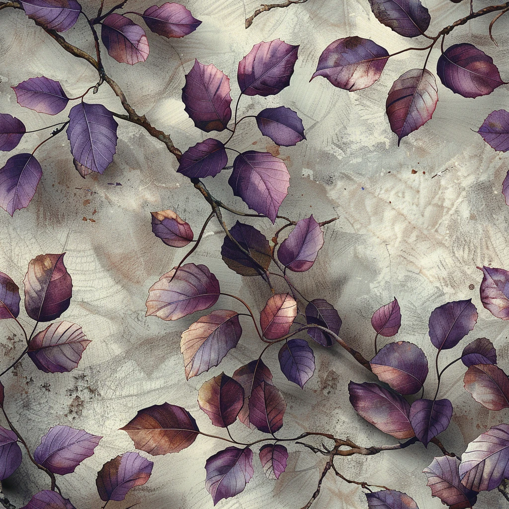 紫色水彩叶纹背景