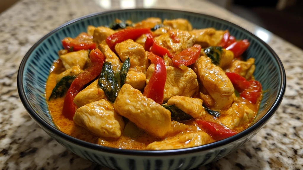 红咖喱鸡配椰奶